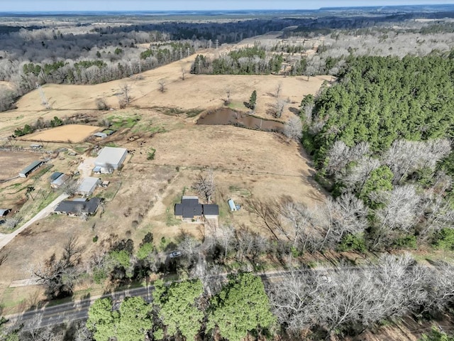 aerial view with a rural view