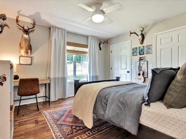 301 Sawgrass Cir, Lufkin, TX 75901 - bedroom with wood finished floors and a ceiling fan