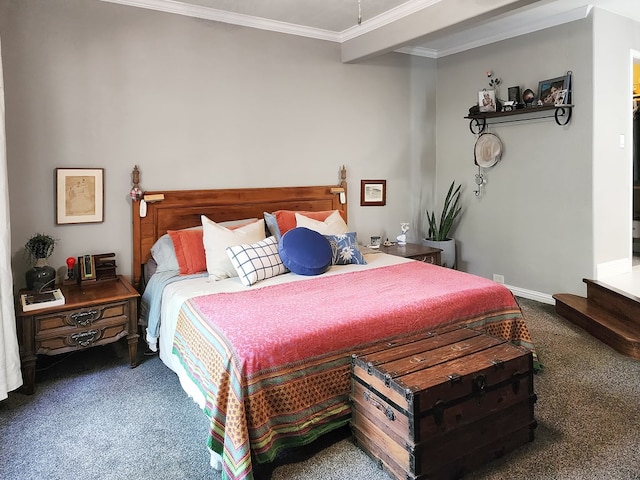 203 Bogey Ln, Brookeland, TX 75931 - bedroom with carpet flooring and ornamental molding