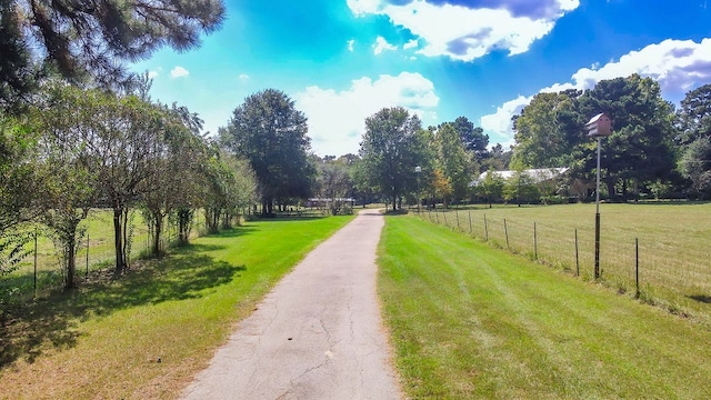 view of street featuring a rural view