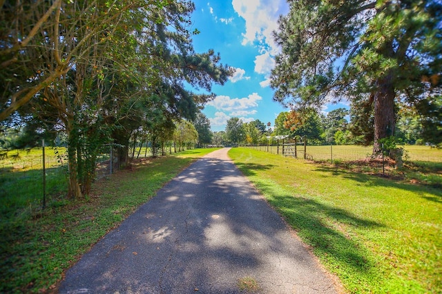 view of street featuring a rural view