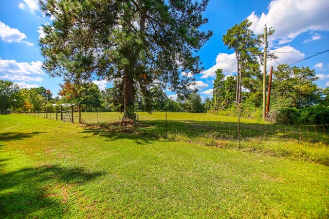 view of yard with a rural view