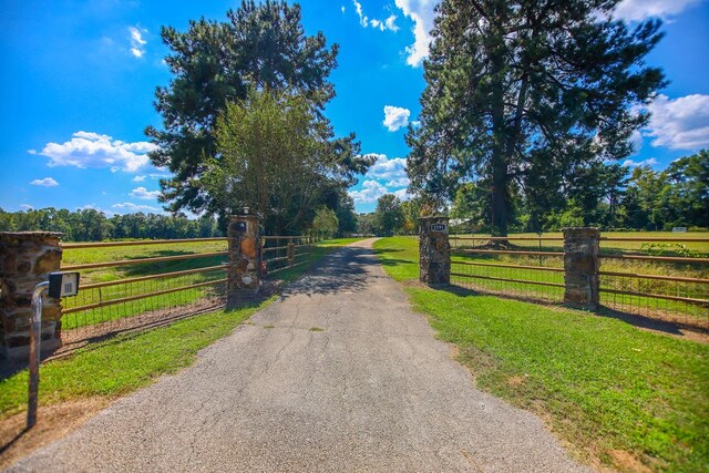 view of street with a rural view