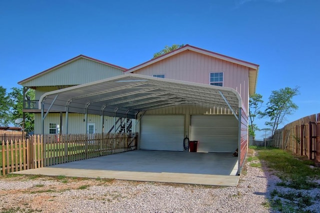 view of parking with a carport