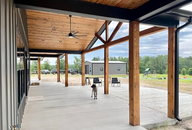 view of patio / terrace featuring a ceiling fan