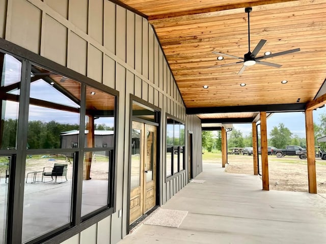 view of patio / terrace featuring a ceiling fan