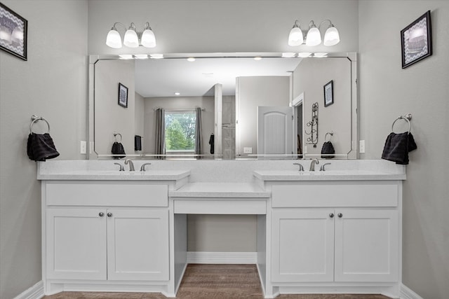 1755 Cc Rd, Diboll, TX 75941 - bathroom with double vanity and a shower