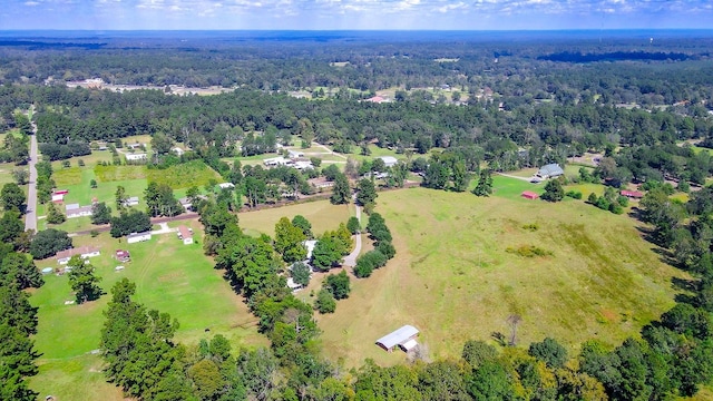 drone / aerial view with a forest view