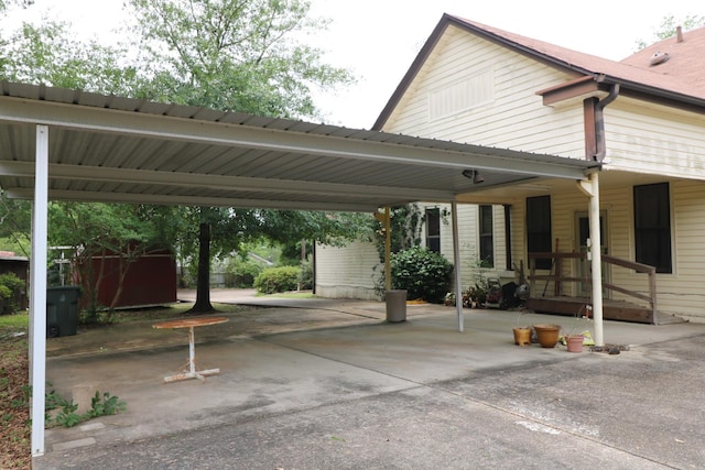 view of car parking with a carport