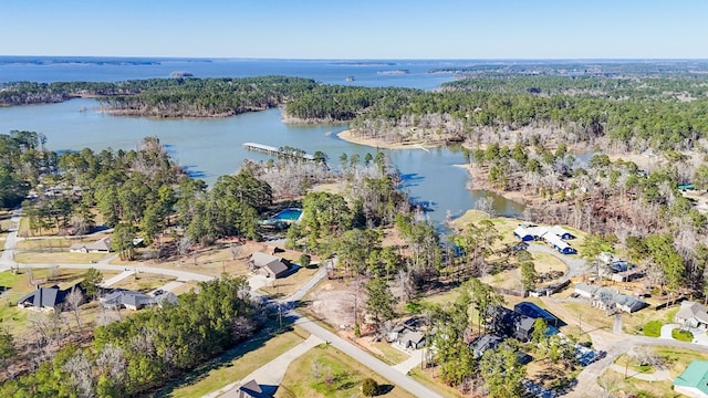 270 Lakeshore Dr, Brookeland, TX 75931 - aerial overview of property's location featuring a nearby body of water and a forest