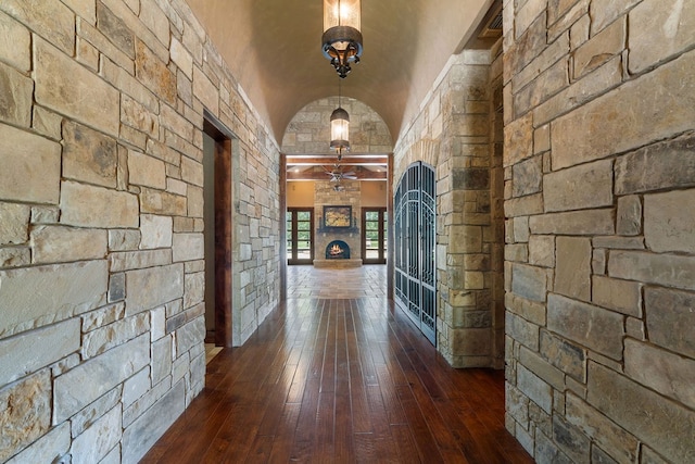 4207 S Chestnut St, Lufkin, TX 75901 - hallway with hardwood / wood-style flooring and lofted ceiling