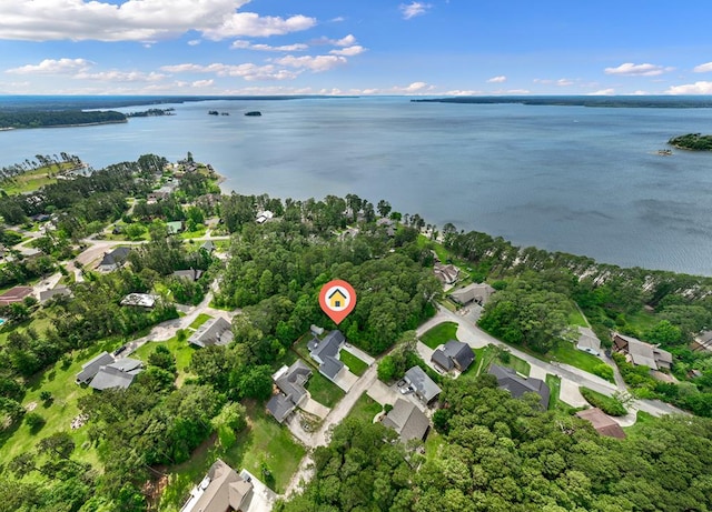 138 Breezeway Dr, Brookeland, TX 75931 - aerial view featuring a water view and a residential view