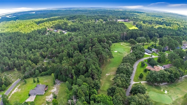 155 Sweetbriar Ct, Brookeland, TX 75931 - aerial view of property and surrounding area with a forest and a local golf course