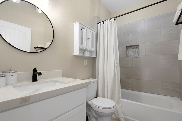 155 Sweetbriar Ct, Brookeland, TX 75931 - full bathroom featuring vanity and shower / tub combo with curtain