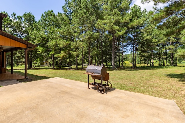 view of patio featuring grilling area