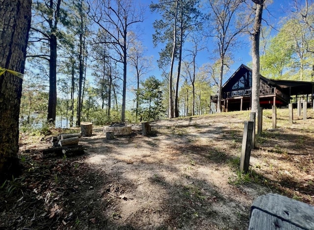 view of yard with a deck