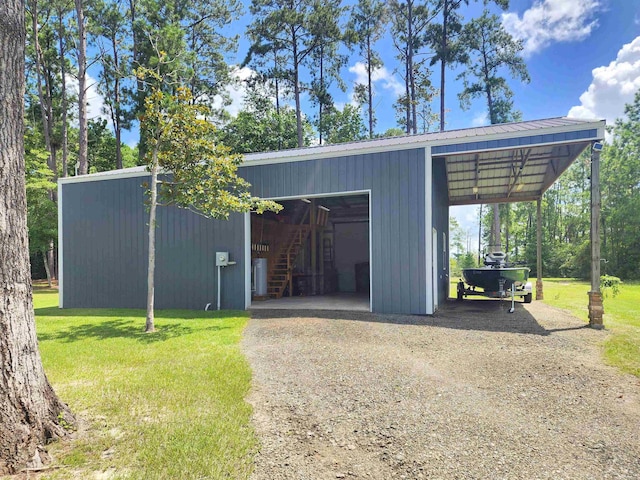 exterior space with a garage