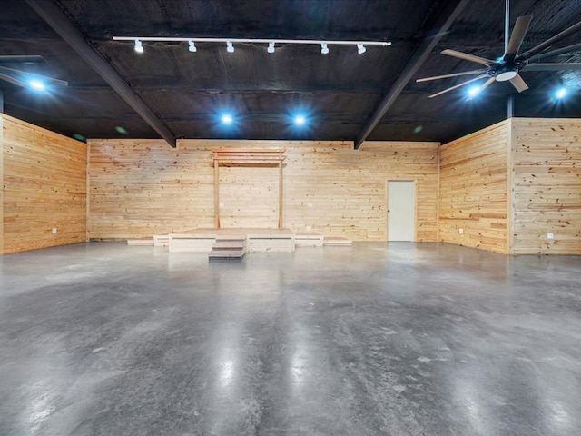 2524 US Highway 69 N, Lufkin, TX 75904 - garage with wood walls and ceiling fan