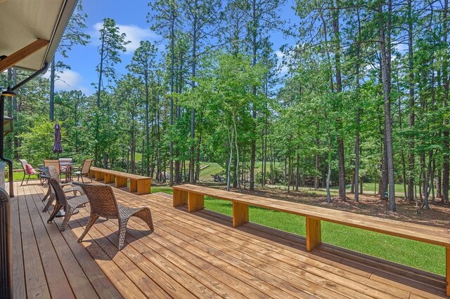 373 Duffer Dr, Brookeland, TX 75931 - view of wooden terrace