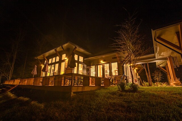 373 Duffer Dr, Brookeland, TX 75931 - view of back of house at twilight