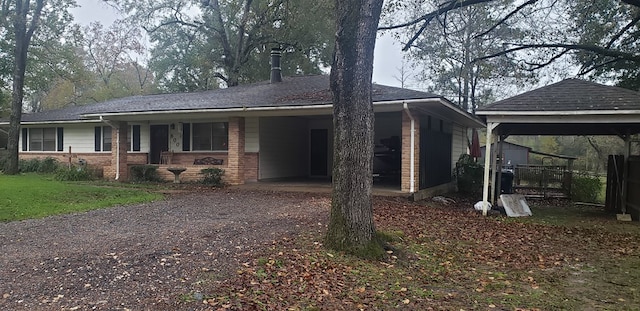 view of front of house with a carport