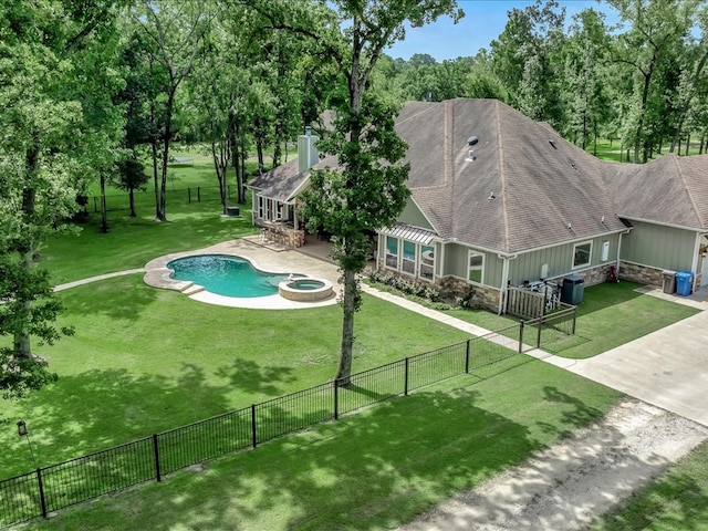 410 Brentwood Dr, Lufkin, TX 75901 - view from above of property with a pool