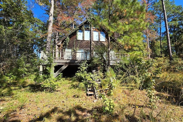 rear view of house with a deck