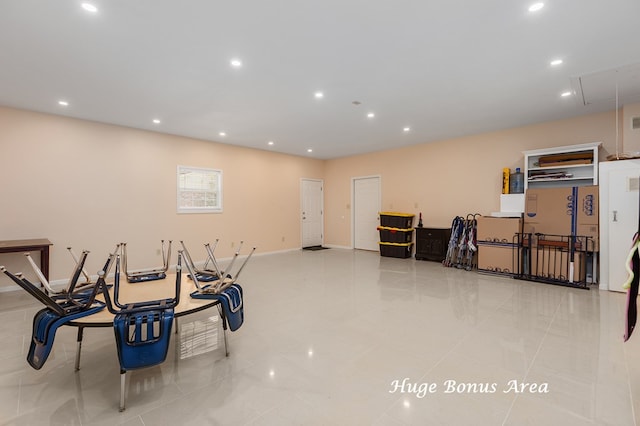 miscellaneous room featuring light tile patterned flooring