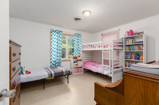 bedroom with a textured ceiling