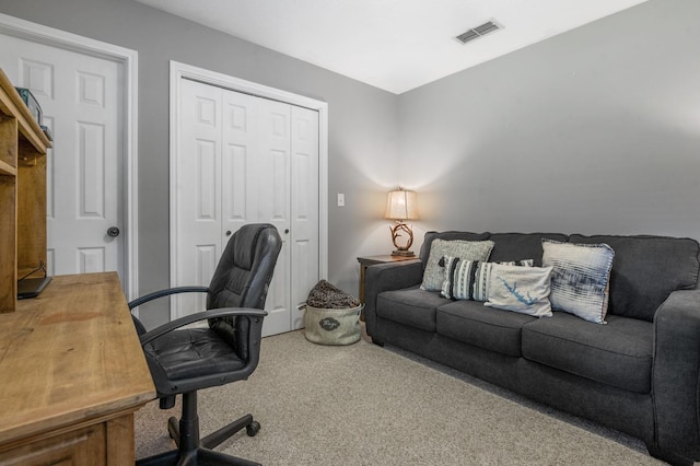 home office featuring carpet