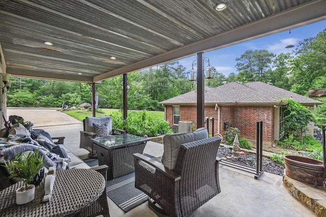 view of patio / terrace featuring an outdoor hangout area