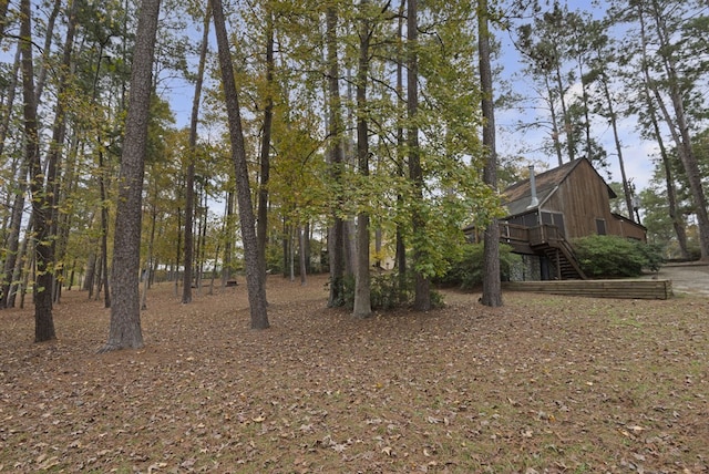 view of yard featuring a deck