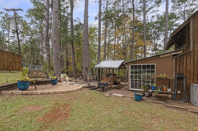 view of yard featuring a deck