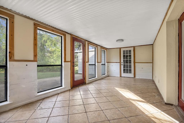 view of unfurnished sunroom