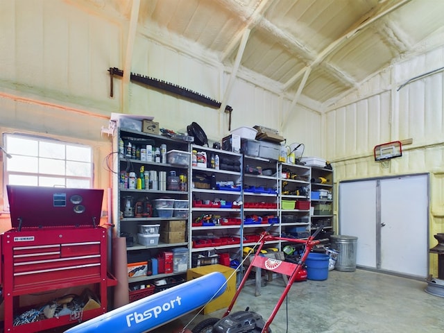 view of garage