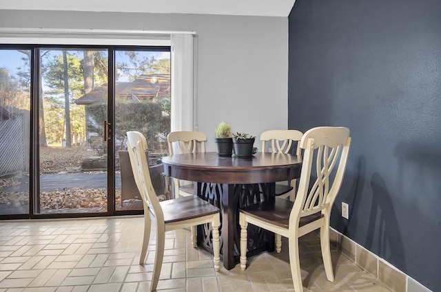 view of dining area