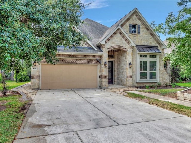 view of front of house with a garage