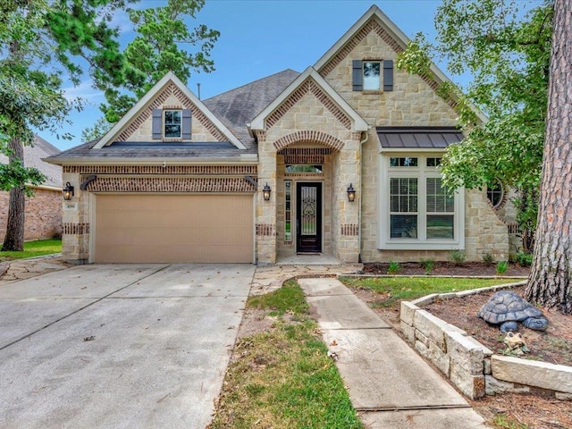 view of front of house with a garage