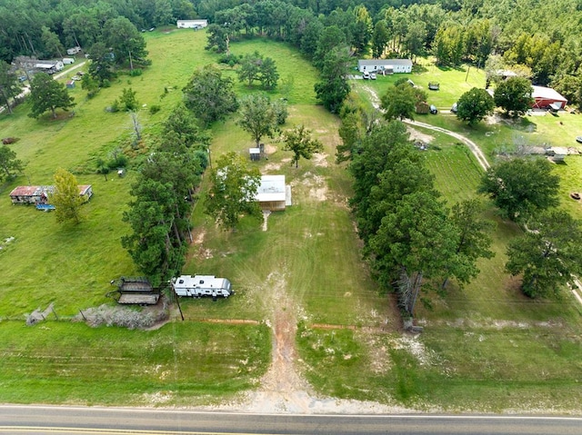 aerial view with a rural view