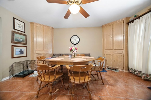 309 Echo Ln, Lufkin, TX 75904 - dining room with ceiling fan and light tile patterned flooring
