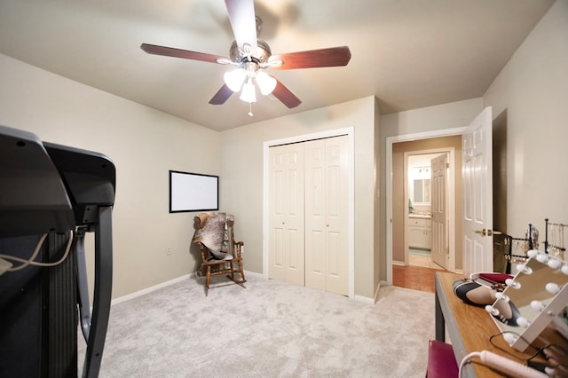 309 Echo Ln, Lufkin, TX 75904 - office area with ceiling fan and carpet flooring