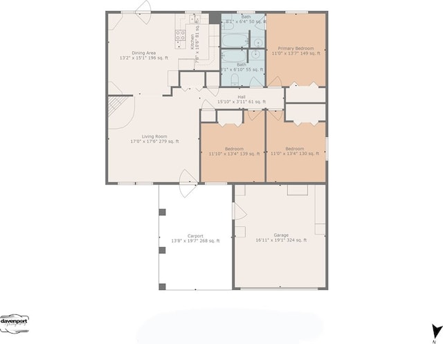 309 Echo Ln, Lufkin, TX 75904 - view of property floor plan