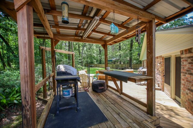 309 Echo Ln, Lufkin, TX 75904 - wooden deck with a grill