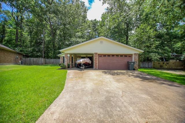 309 Echo Ln, Lufkin, TX 75904 - view of front facade featuring brick siding, concrete driveway, and view of wooded area