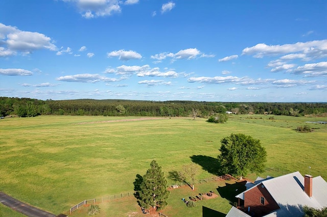 aerial view with a rural view
