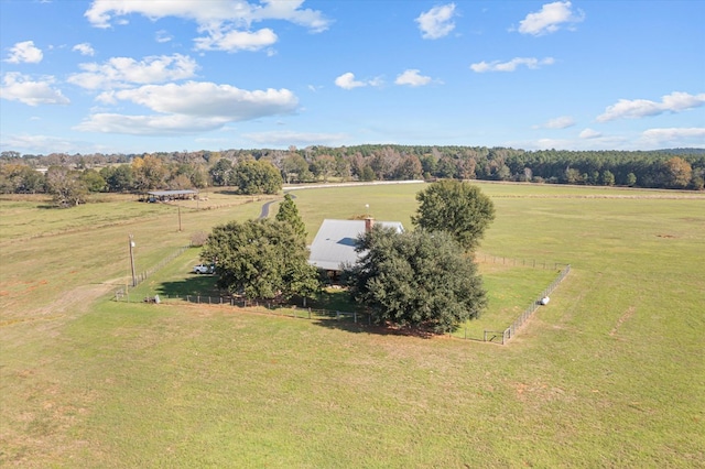 bird's eye view with a rural view