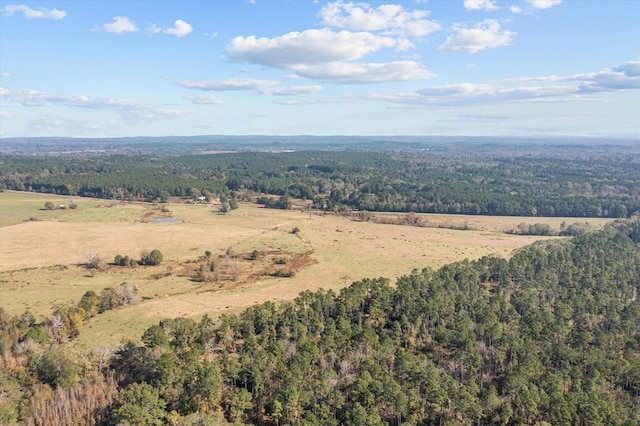 aerial view featuring a forest view
