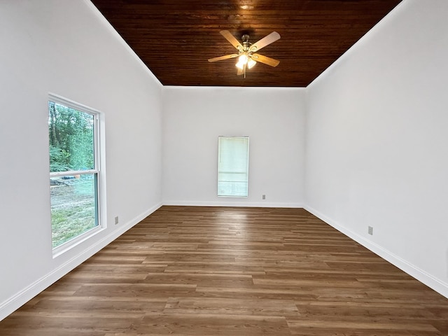 4124 N US Highway 96, Jasper, TX 75951 - empty room with plenty of natural light, ceiling fan, wood ceiling, wood finished floors, and ornamental molding