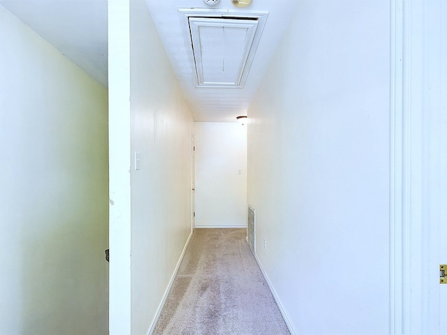 hallway with light carpet