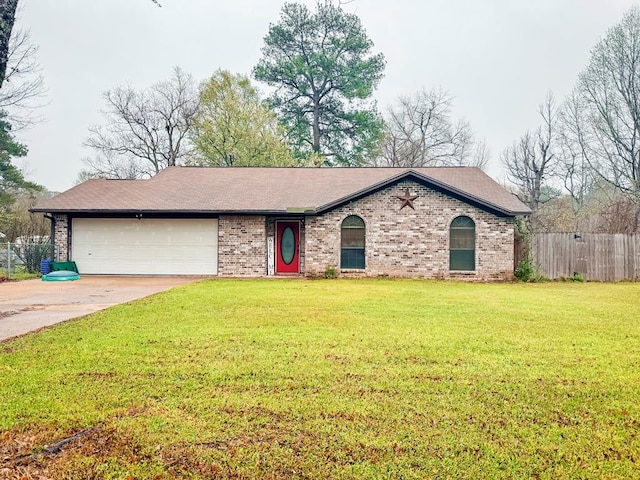 393 Rosewood Dr, Jasper, TX 75951 - ranch-style house featuring brick siding, an attached garage, and driveway